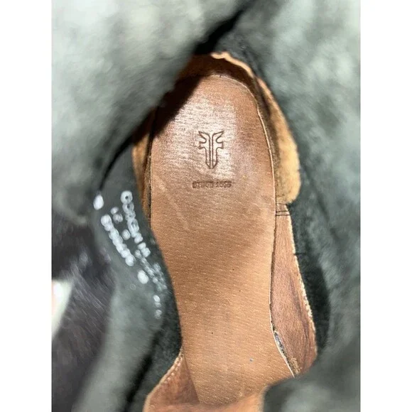 Frye Veronica Bootie Women's Size 7.5 B Black Motorcycle Boot Strap Buckle - Picture 9 of 11